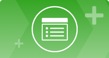 Graphic image of list icon on green background